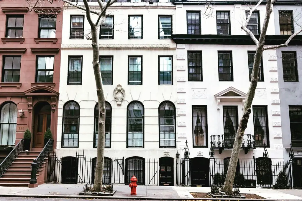 Brownstones on a quaint street in Manhattan