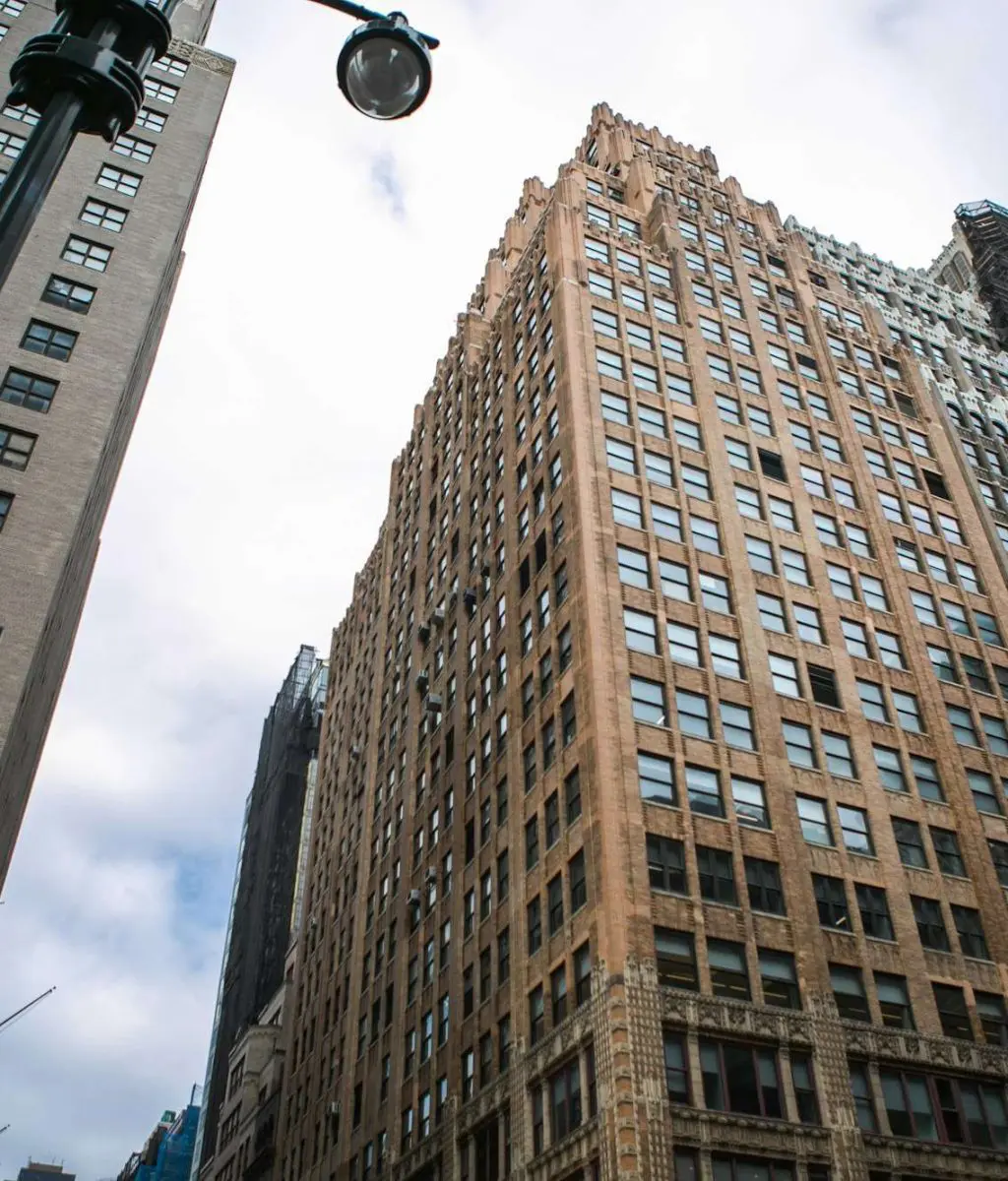 New York city, Tall buildings rising above the city streets in manhattan in New York City.