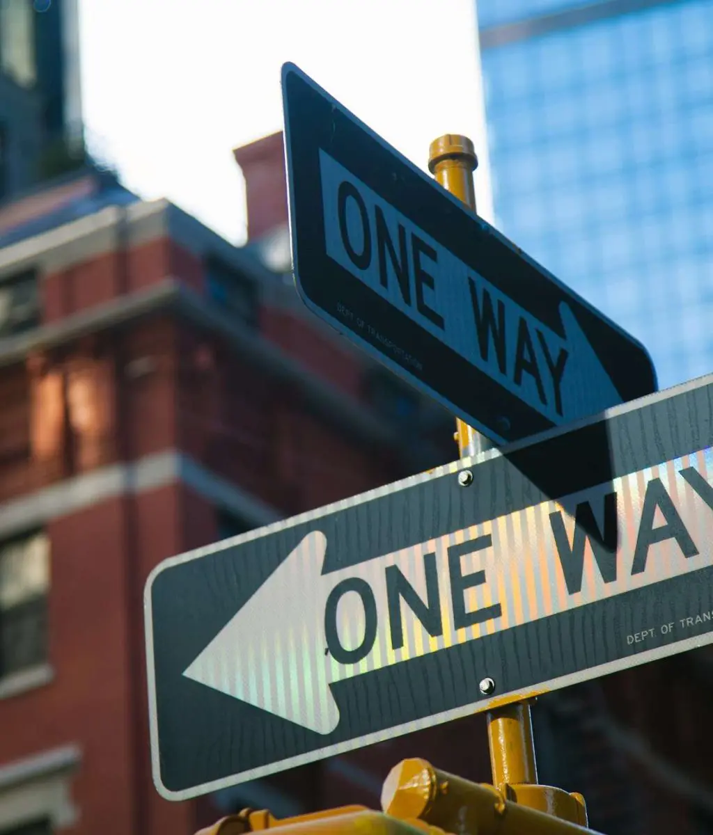 One Way Signs in Manhattan Streets